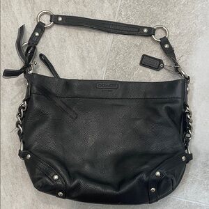 Coach Black Pebbled Leather Shoulder Bag Y2K